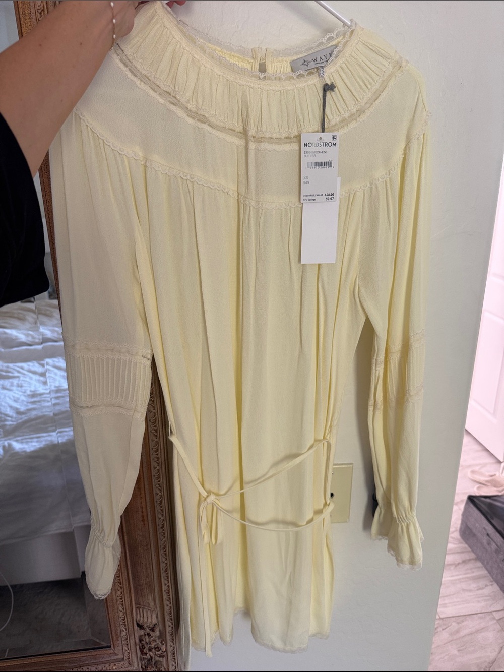 WAYF yellow mini dress